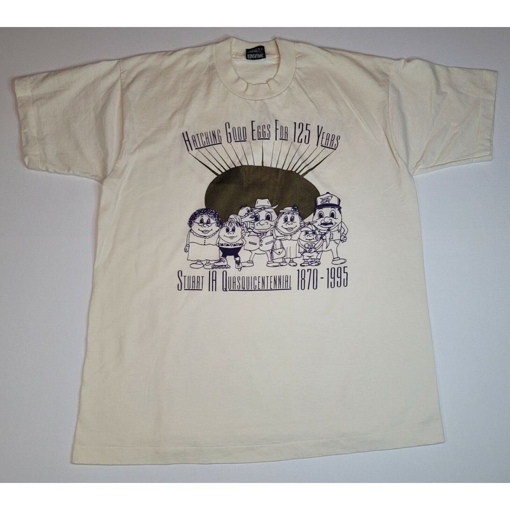 Hatching Good Eggs T-Shirt Mens Large. Vintage 90s Single Stitch Tee.